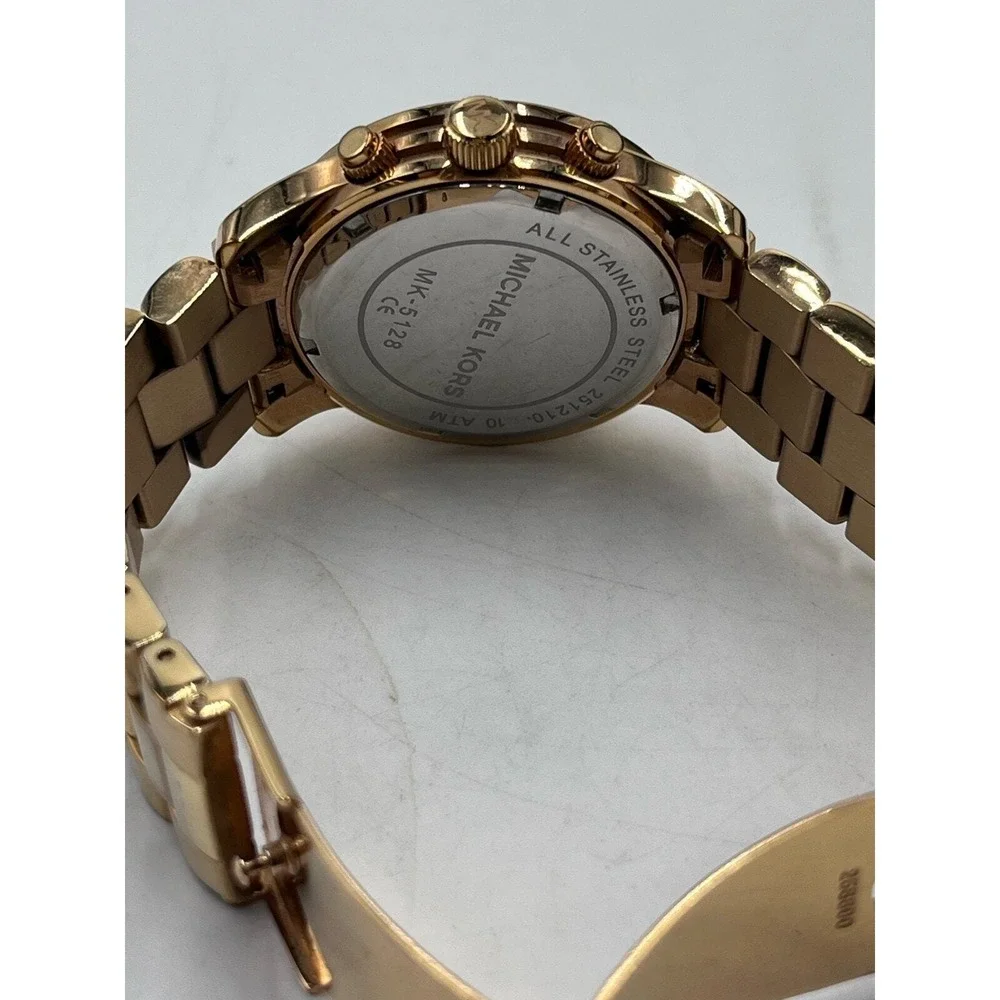 Michael Kors Runway Chronograph Rose Gold Stainless Steel Womens Watch MK5128